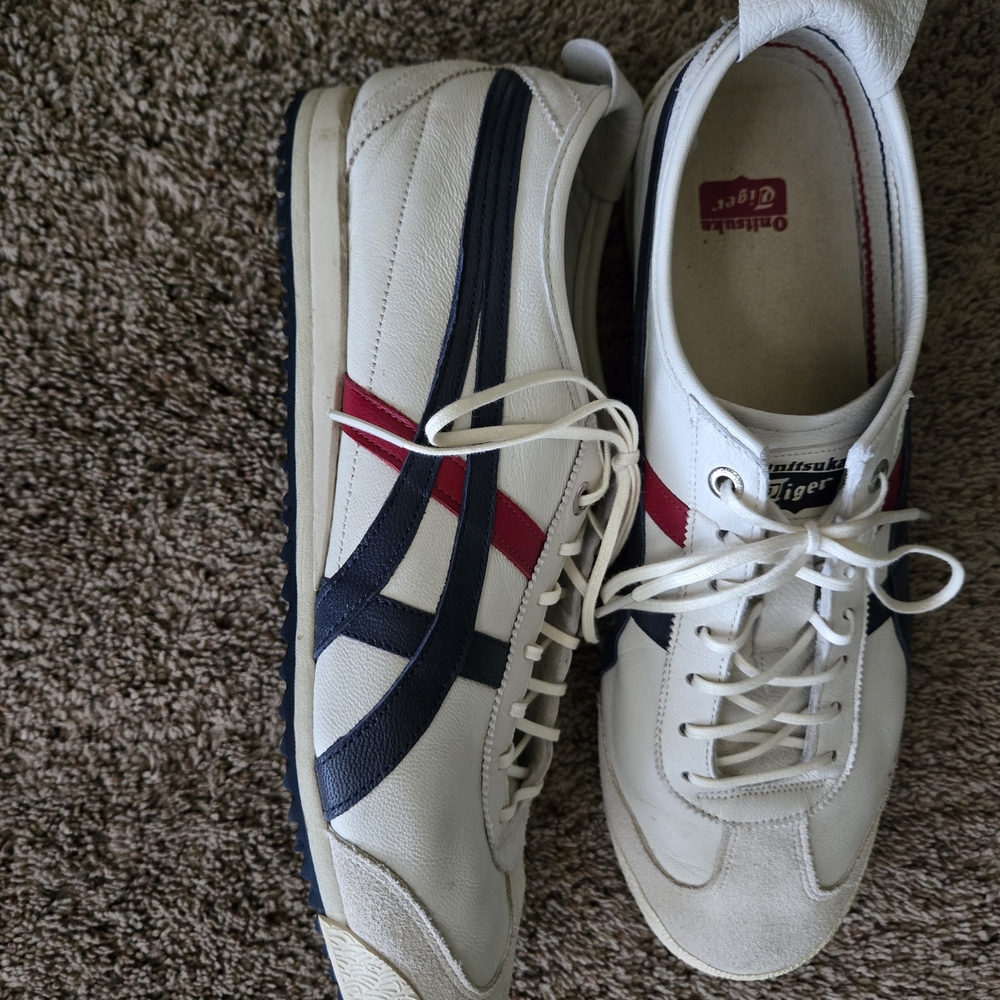 Onitsuka Tiger by Asics Men's White and Navy Sneakers